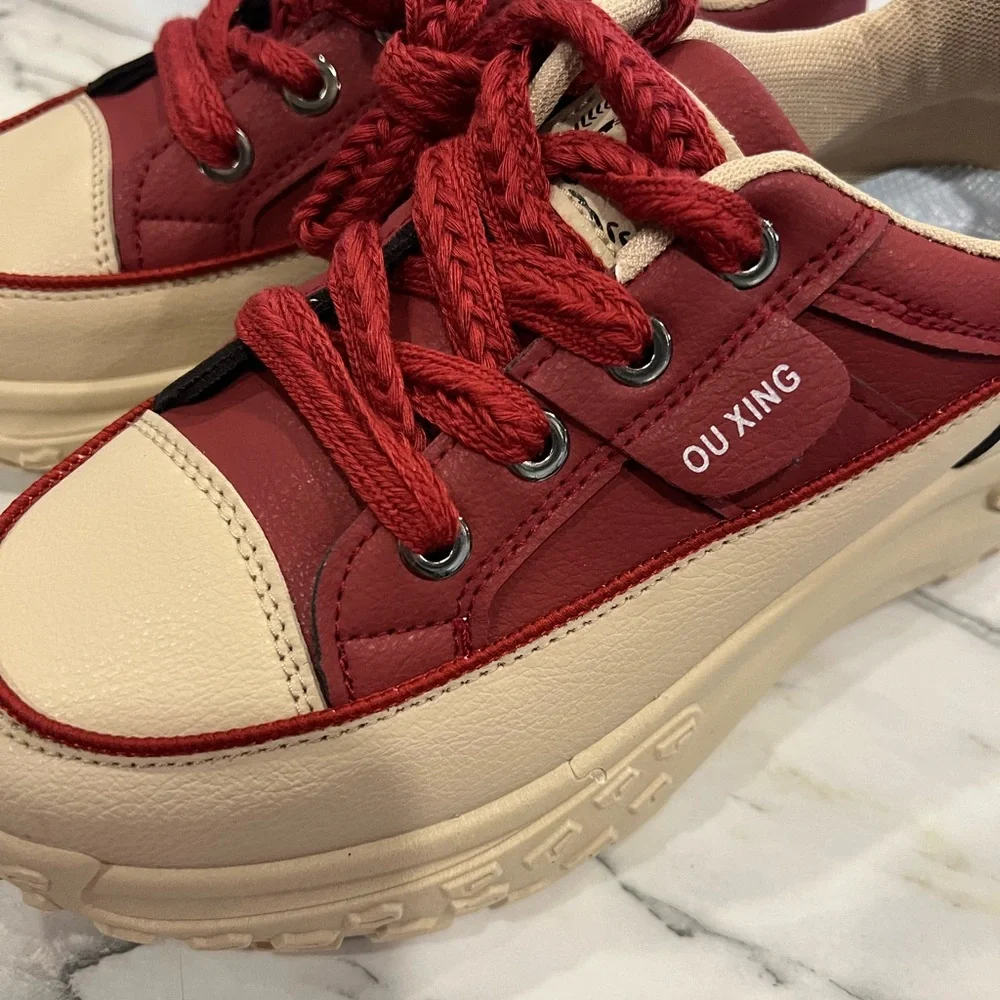 Red Platform Sneakers Size 8.5